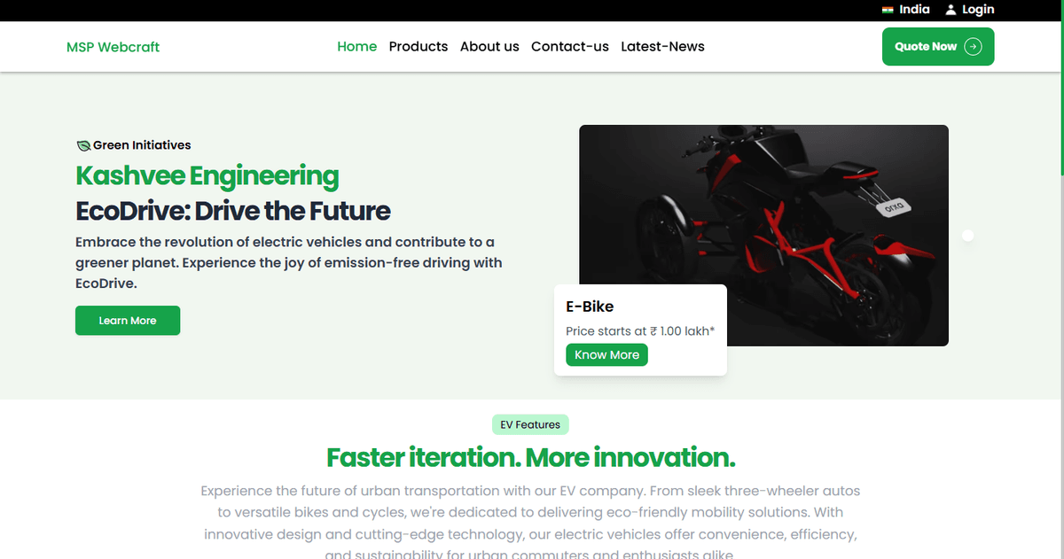 Kashvee Engineering Project Detail Kashvee Engineering - Case Study by MSP Webcraft
