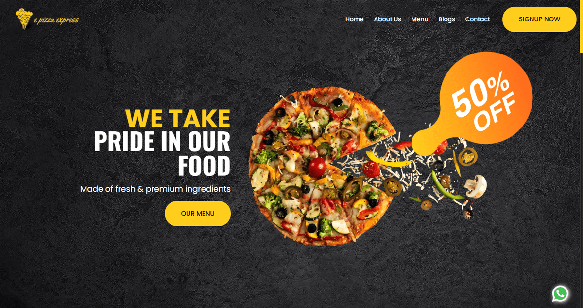 E Pizza express Project Detail E Pizza express - Case Study by MSP Webcraft